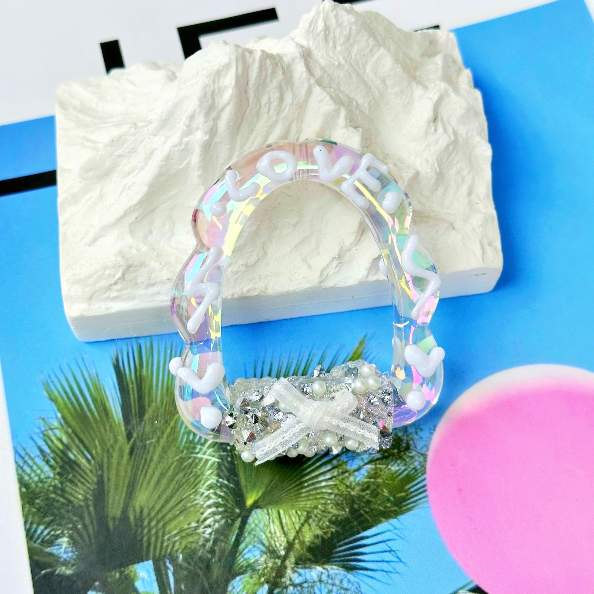 Wholesale 5pcs 3mm Full Diamond Flower Photo Frame Special Shaped Hand-painted Beads